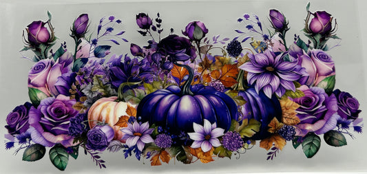 Purple Pumpkin and flowers