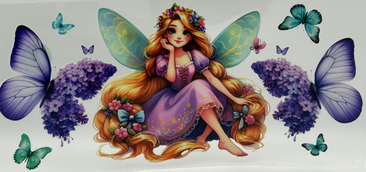 Princess Rapunzel with butterflies