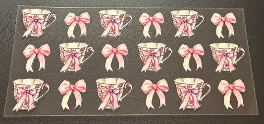 Tea cups and bows PINK
