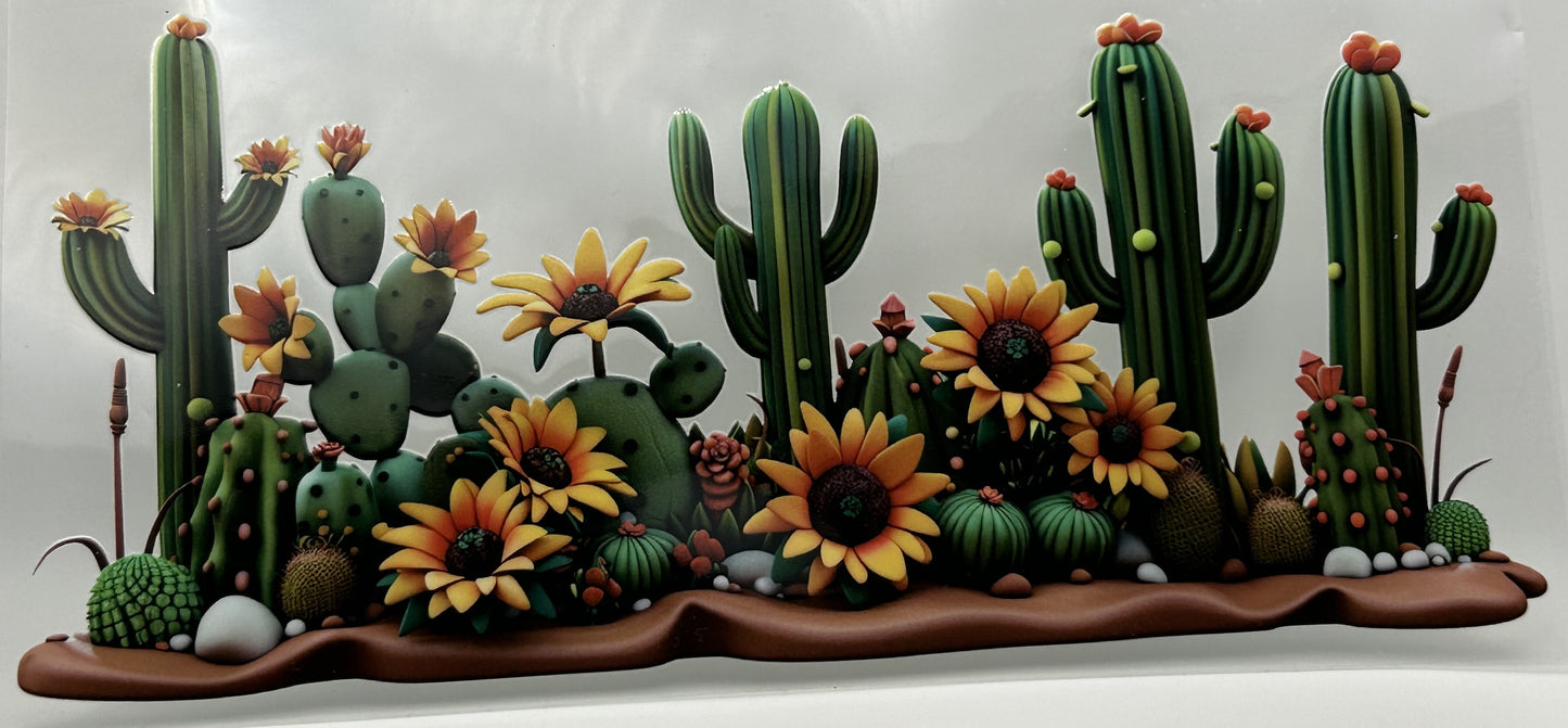 Cactus and sunflowers
