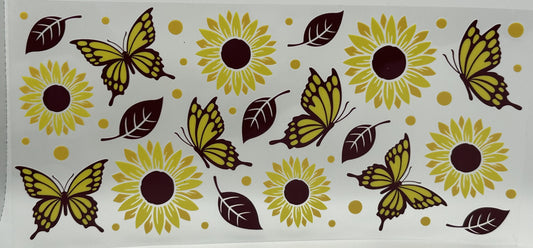 Sunflowers and butterflies