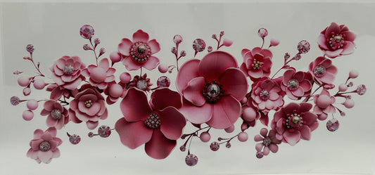 Pretty Pink Flowers with Diamond centers
