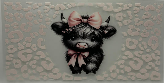 Highland Cow with Pink Bow for 20oz