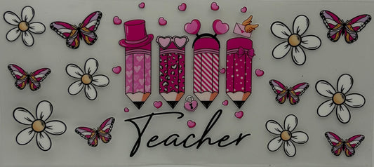 Teacher, Butterflies and Flowers