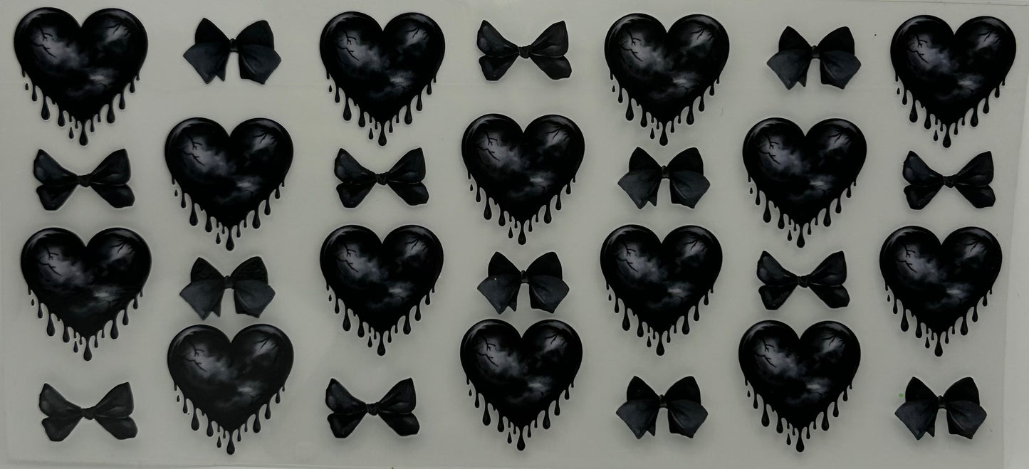 Black Dripping Hearts and Bows