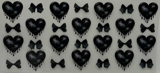 Black Dripping Hearts and Bows