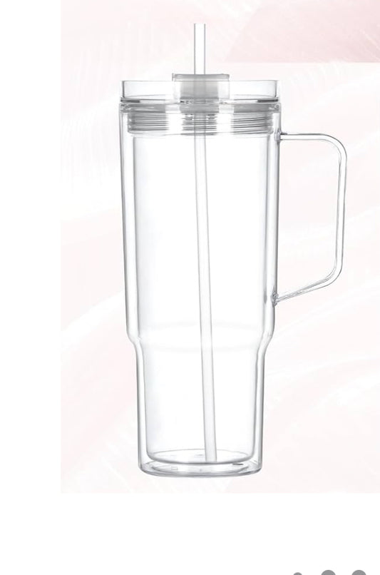 40oz Acrylic Snow globe cup with handle