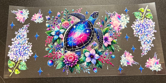Sea Turtle with flowers