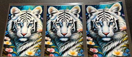 White Tiger with flowers