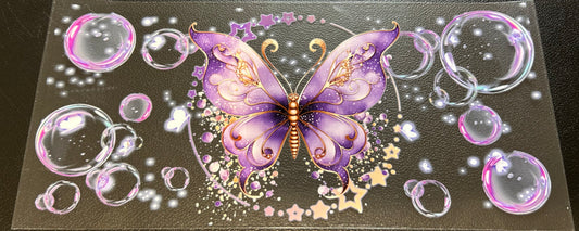Purple Butterfly with bubbles