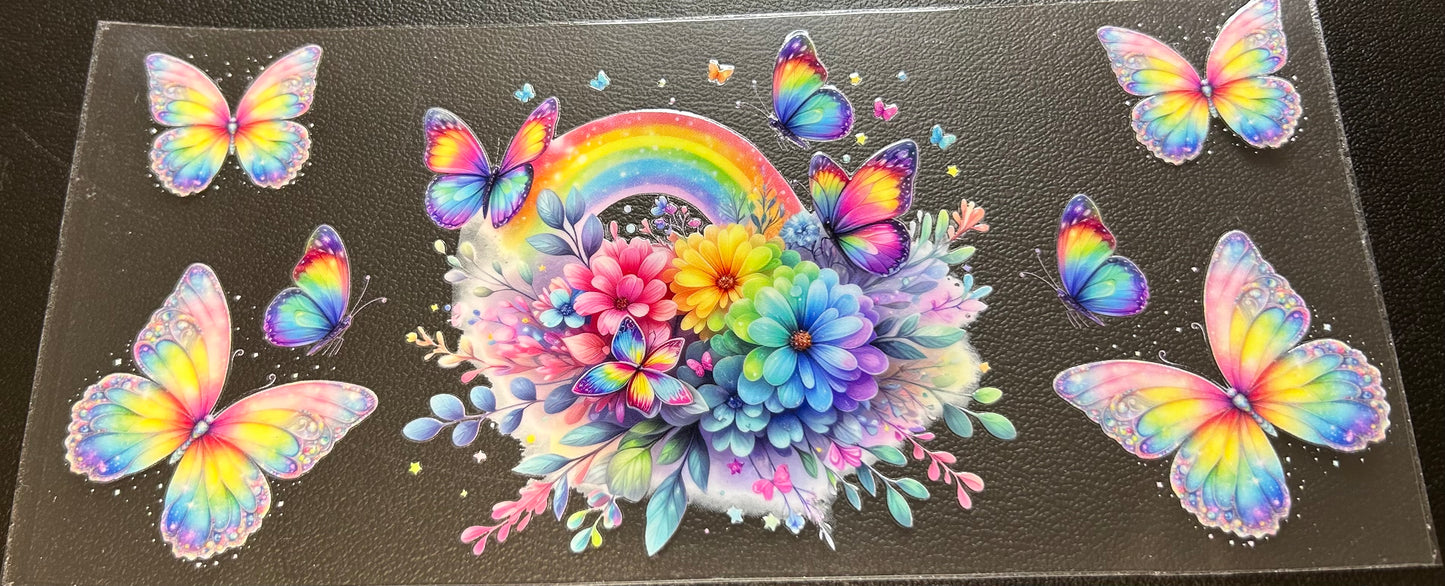 Rainbow and butterflies