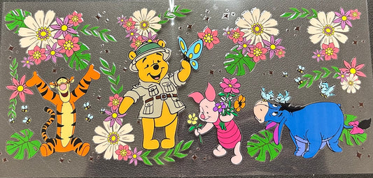 Pooh and flowers